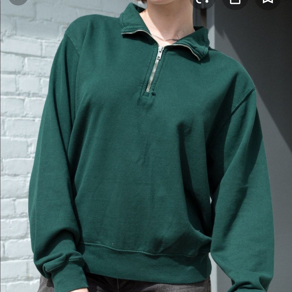 Brandy Melville green missy sweatshirt quarter zip